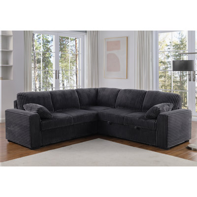 Mercer41 L-Shaped Sectional Sofa Bed Pull Out Sleeper Couch